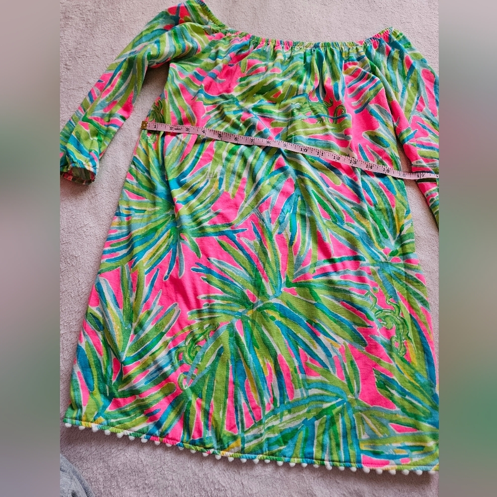 Lilly Pulitzer Girls Mini Enna Off- Shoulder Dress L(8-10) - Picture 4 of 7